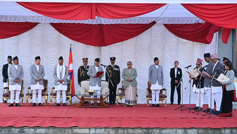 कार्की नेतृत्वको सरकारमा फेरी मन्त्री थपिए, नवनियुक्त चार जना मन्त्रीको शपथ ग्रहण गराइयो